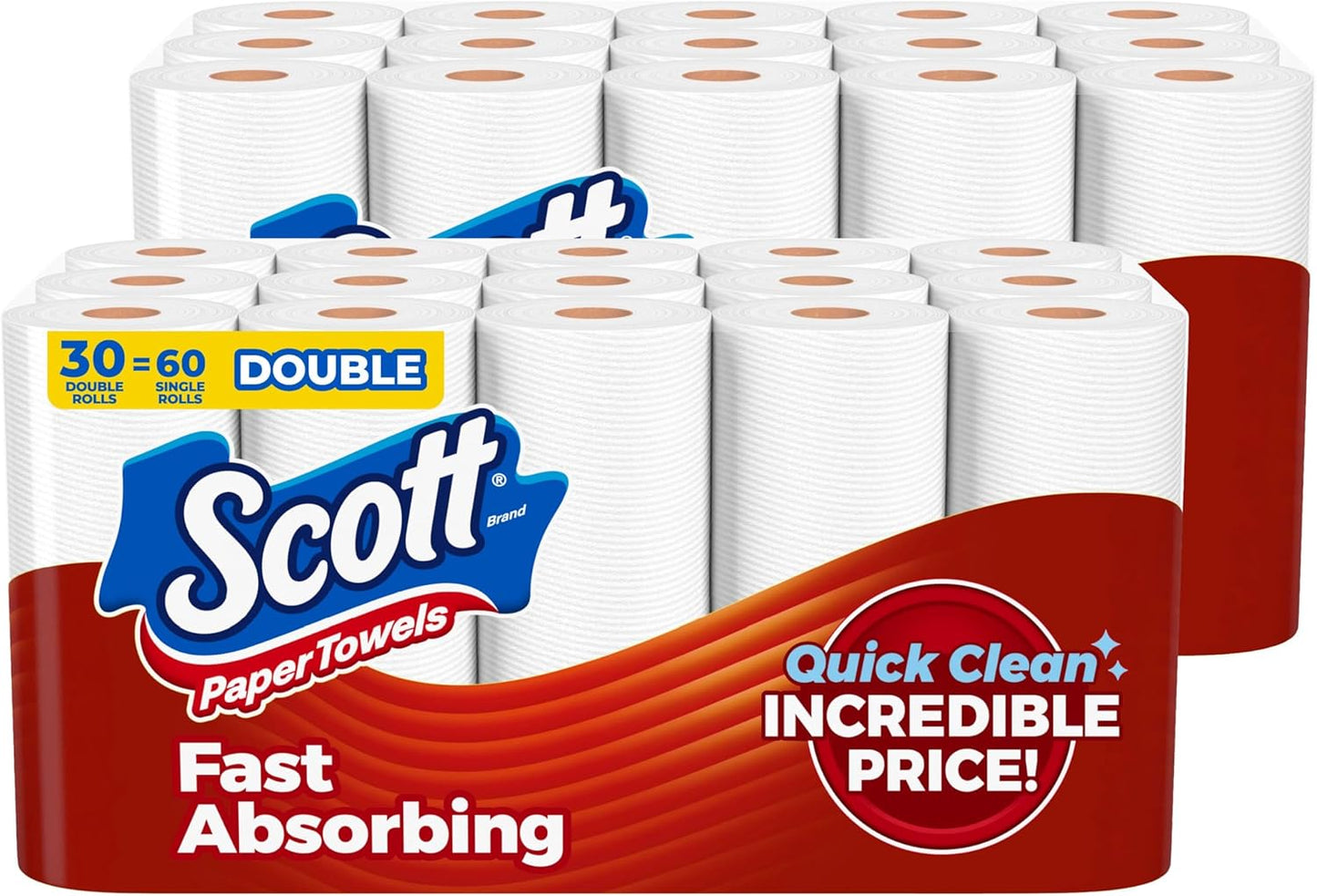 Scott Paper Towels, Choose-A-Sheet, 6 Double Rolls = 12 Regular Rolls (108 Sheets Per Roll)