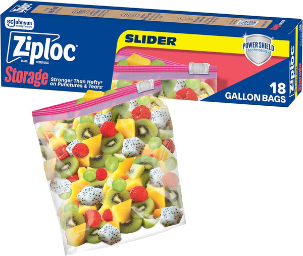 Ziploc Gallon Food Storage Slider Bags, Power Shield Technology for More Durability, 68 Count