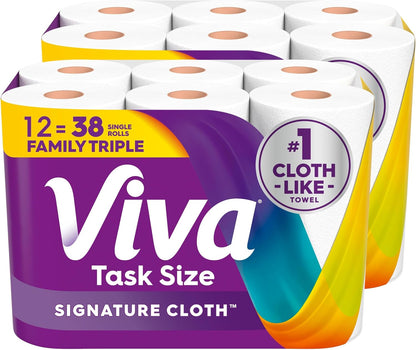 Viva Signature Cloth Paper Towels, Choose-A-Sheet Size, 3 Double Rolls, 86 Sheets per Roll (Packaging May Vary)