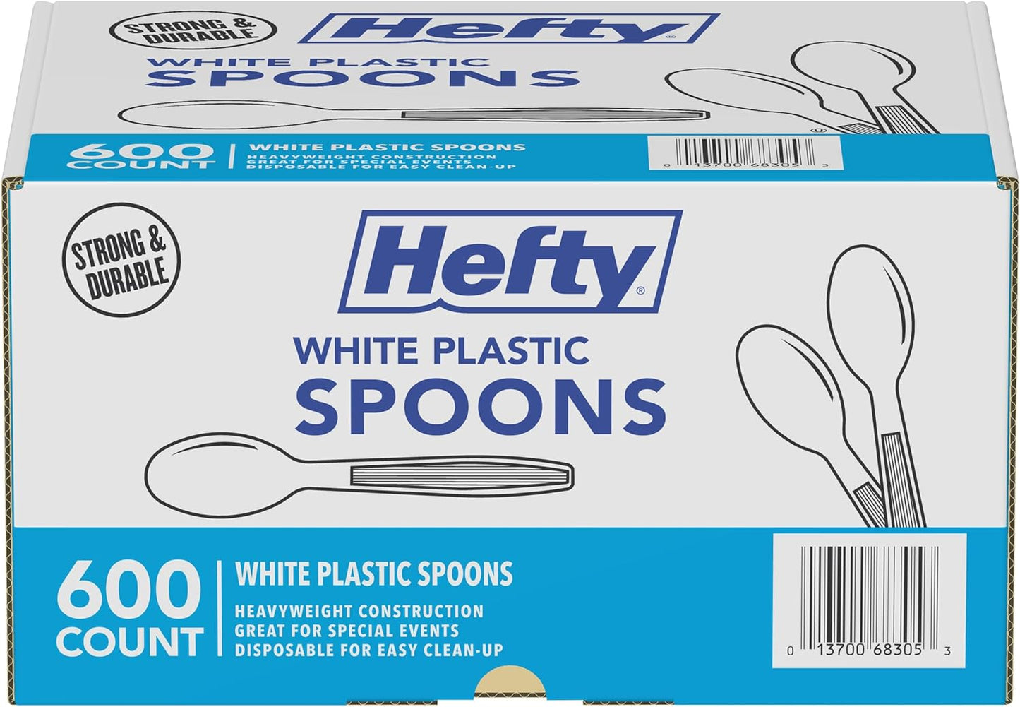 Hefty Heavy Duty Plastic Forks, 300 Count, Bulk Clear Disposable Forks for Offices, Cafeterias, Concession Stands, Restaurants, Large Events, and More