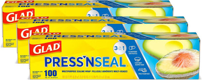Glad Press'N Seal Food Plastic Wrap, 70 Square Foot Roll (Package May Vary)