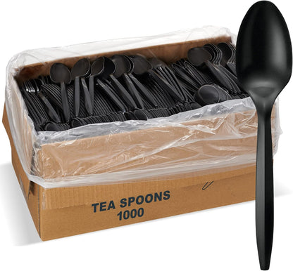 1,000 Plastic Disposable Sporks Bulk Black Medium Weight Disposable Silverware Plastic Cutlery Spork