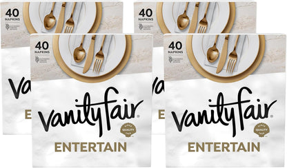 Vanity Fair Entertain Paper Napkins, 40 Count (Pack of 8), Disposable Napkins Made For Entertaining And Events