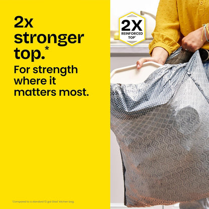 Glad ForceFlex MaxStrength XL Kitchen Trash Bags, 20 Gal, Fresh Clean, 80 Ct (Package May Vary)