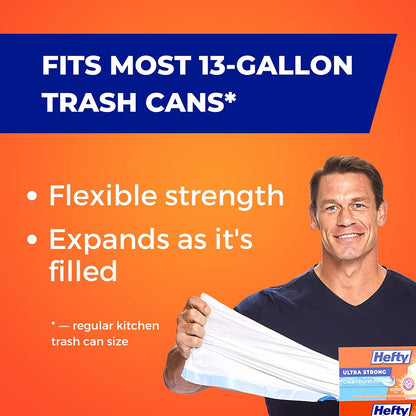 Hefty Ultra Strong Tall Kitchen Trash Bags, Citrus Twist Scent, 13 Gallon, 80 Count