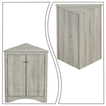 Modern Stylish Triangle Corner Storage Cabinet with Two Adjustable Internal Shelves
