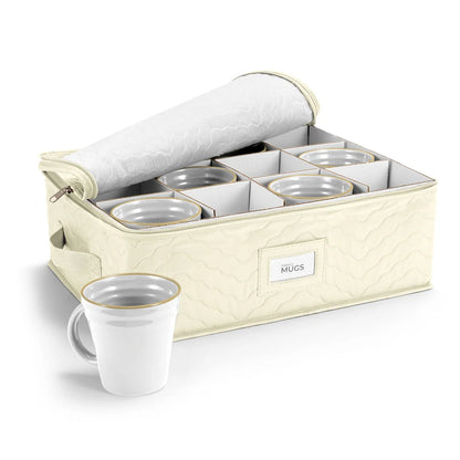 12 Mug Coffee Mug/Glass Quilted Box - 13 in x 16 in x 6 in