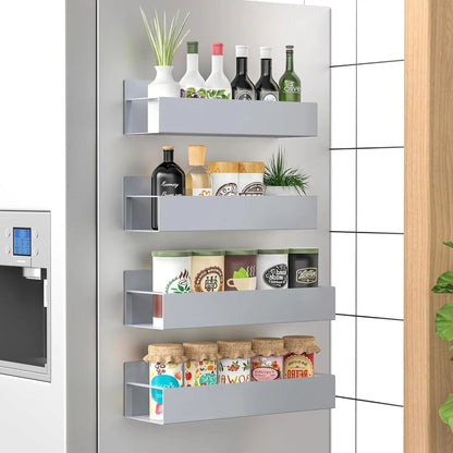4 Pack Magnetic Spice Storage Rack Organizer for Refrigerator and Oven