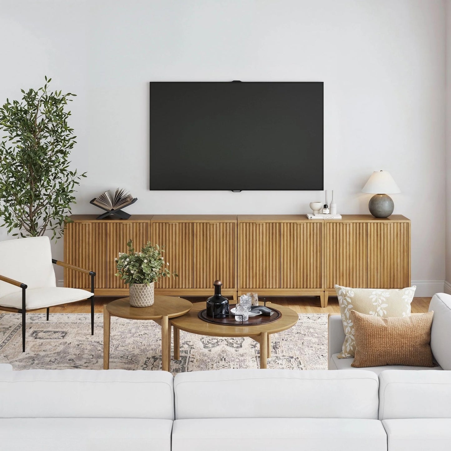 Jasper Modern Sideboard, Kitchen Storage Cabinet with Fluted Doors