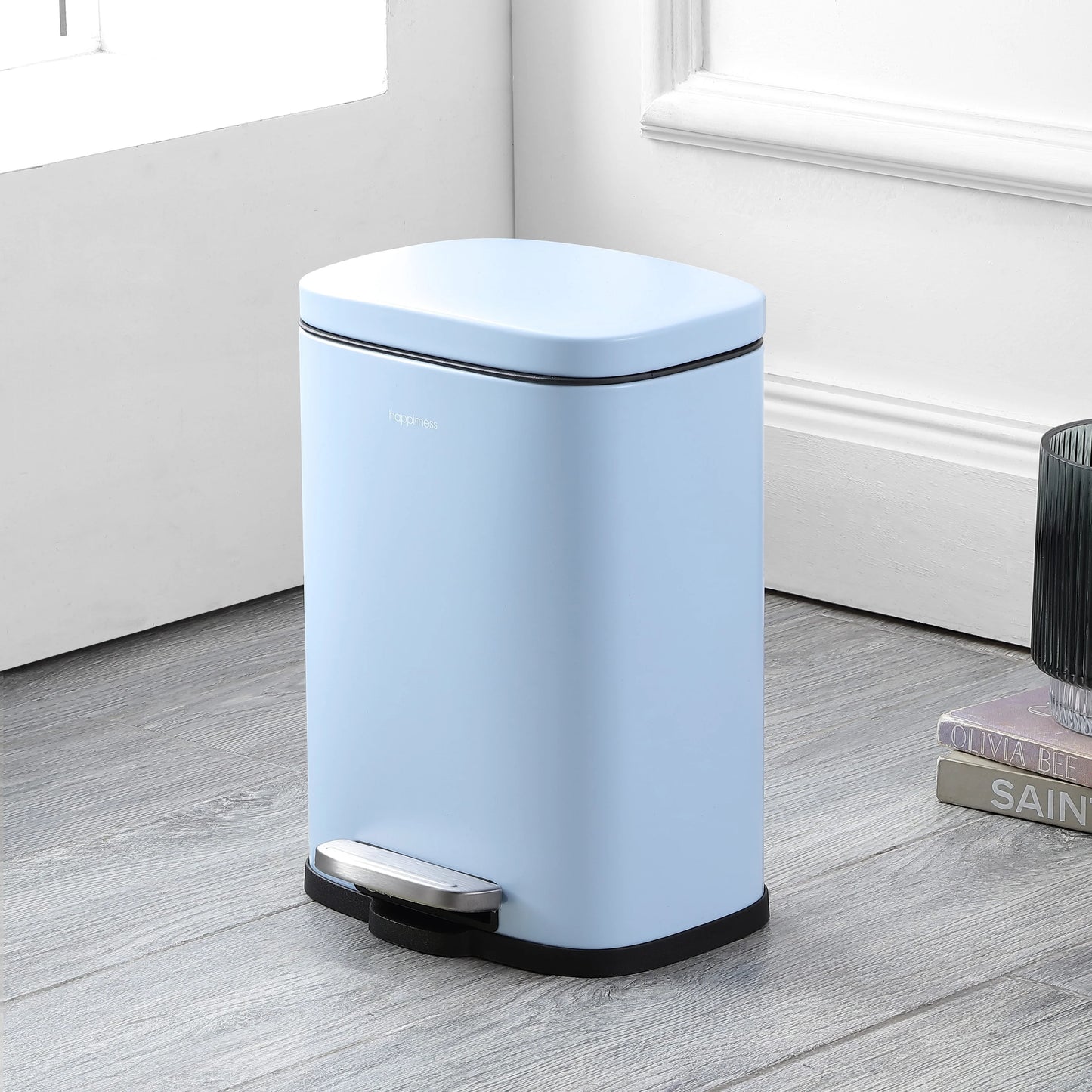 happimess 13-Gallon Trash Can with Soft-Close Lid and FREE Mini Trash Can