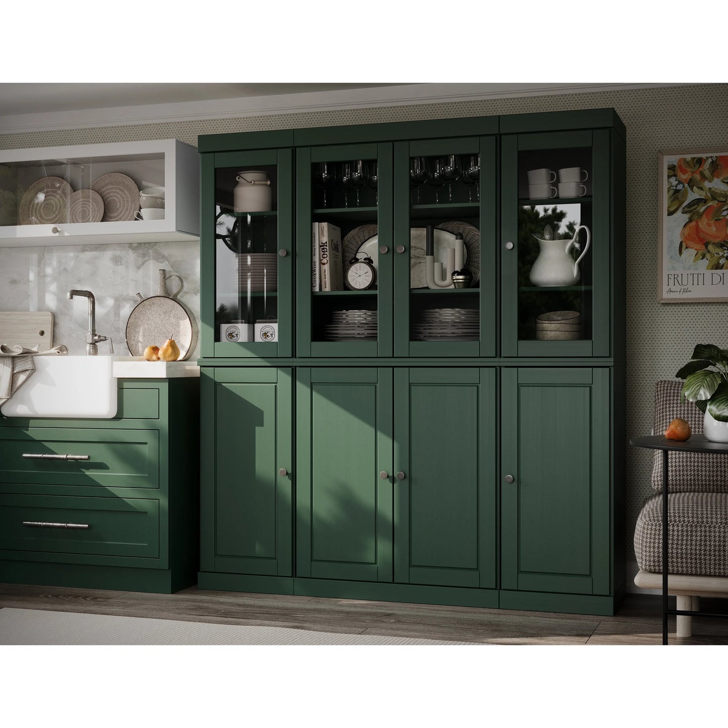 100% Solid Wood 65" Kitchen China Pantry Buffet by Palace Imports - 65" x 71.5"