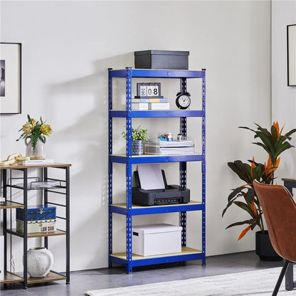 Yaheetech 5 Tiers Boltless Storage Shelf 330lb Capacity for Each Tier,Metal Frame MDF Wood Boards
