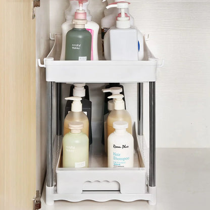 Under Sink Organizer with Sliding Storage Drawer