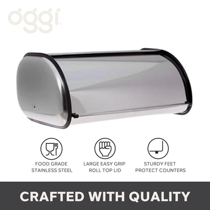 Bread Box w/ Stainless Steel Lid (17.5" x 7.5" x 11.5")