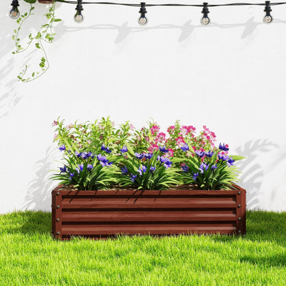 Outsunny Raised Garden Bed Box with Weatherized Steel Frame for Vegetables, Flowers, Plants and Herbs