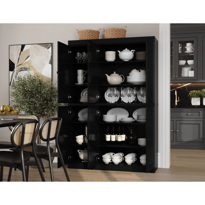 Palace Imports 100% Solid Wood 48.5" China Pantry Cabinet with Solid or Clear Glass Doors and Adjustable Shelves - 48.5" x 71.5"