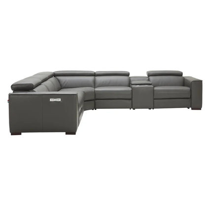 Graddy 6 - Piece Leather Power Reclining Sectional