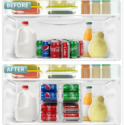 Fridge Bins Soda Can Organizer with Lid - 4PK
