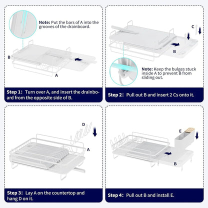 26.7'' Kitsure Large Dish Drying Rack - Extendable Dish Rack