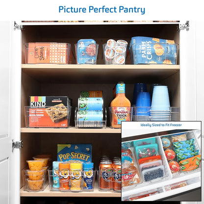 StorageBud Refrigerator Organizer Bins - Stackable Fridge Storage Containers - 14 Piece Set