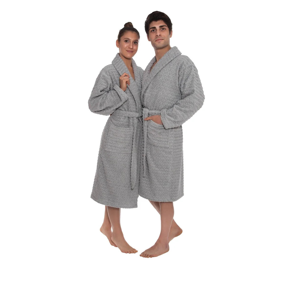 Ozan Premium Home Azure Bathrobes Collection 100% Turkish Cotton Unisex Terry Cloth Bathrobe