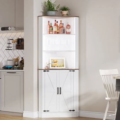 66" Tall Corner Cabinet With Led Light