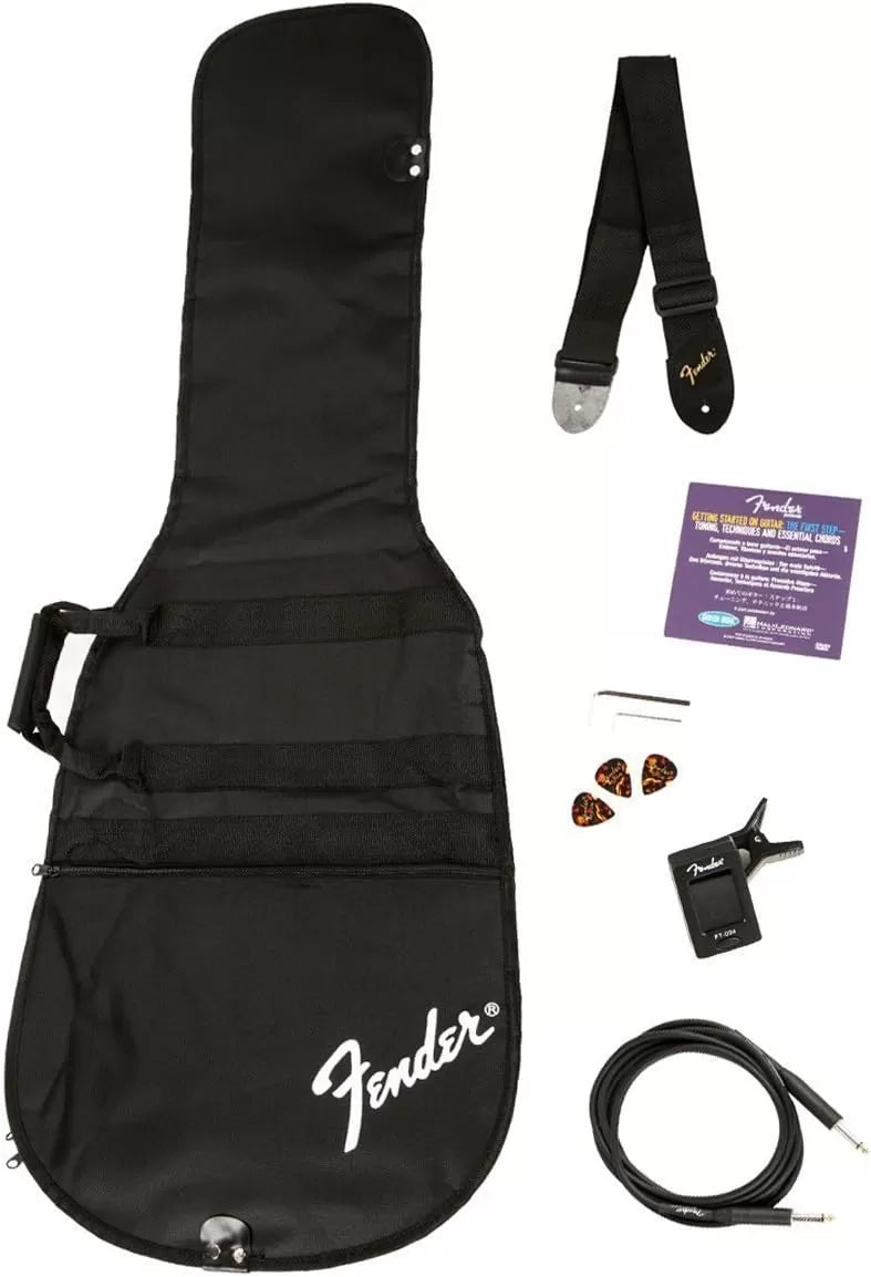 Fender Squier Stratocaster - Sunburst Bundle with Frontman 10G Amp, Gig Bag, Instrument Cable, Tuner, Strap, Picks, Fender Play Online Lessons, Instructional Book, and Austin Bazaar Instructional DVD