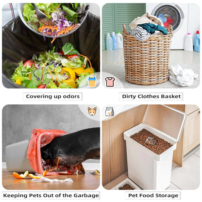 Erommy Tilt Out Trash Cabinet, Wooden Kitchen Trash Can Free Standing Waste Bin, Recycling Hideaway Garbage Can Holder