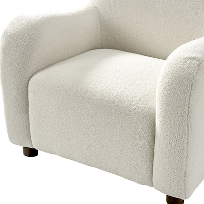 Heinrich 35" Wide Boucle Upholstered Armchair  with Solid Wood Legs