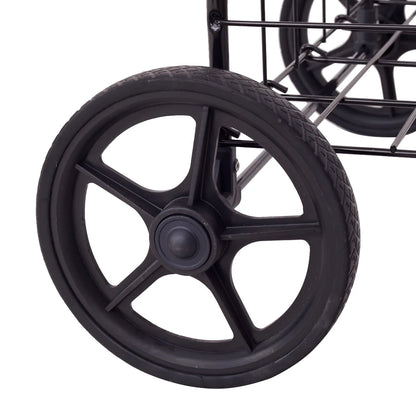 Utility Folding Easy-storage Shopping Cart with Swivel Wheels