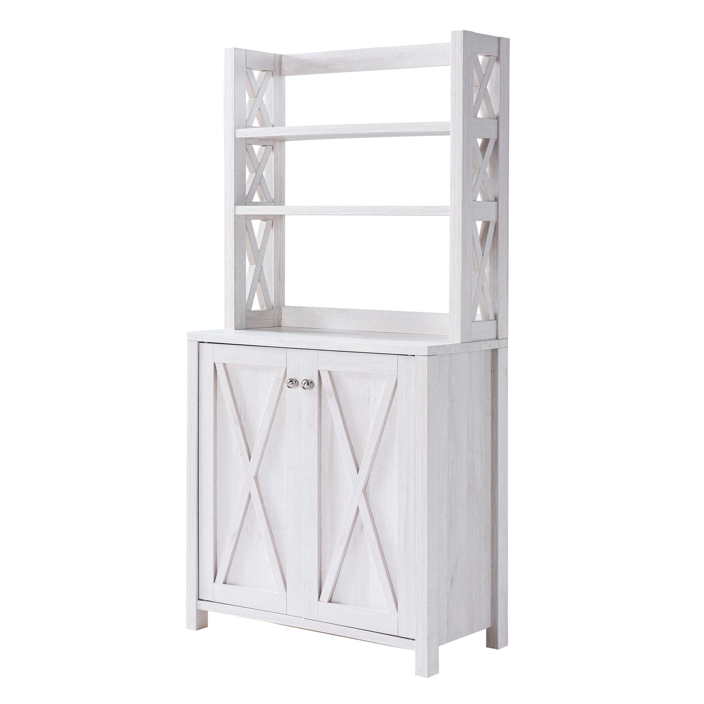 Figg Rustic Wood Multi-shelf Microwave Cabinet by Furniture of America