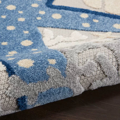 Aarav Blue/Gray Indoor/Outdoor Rug