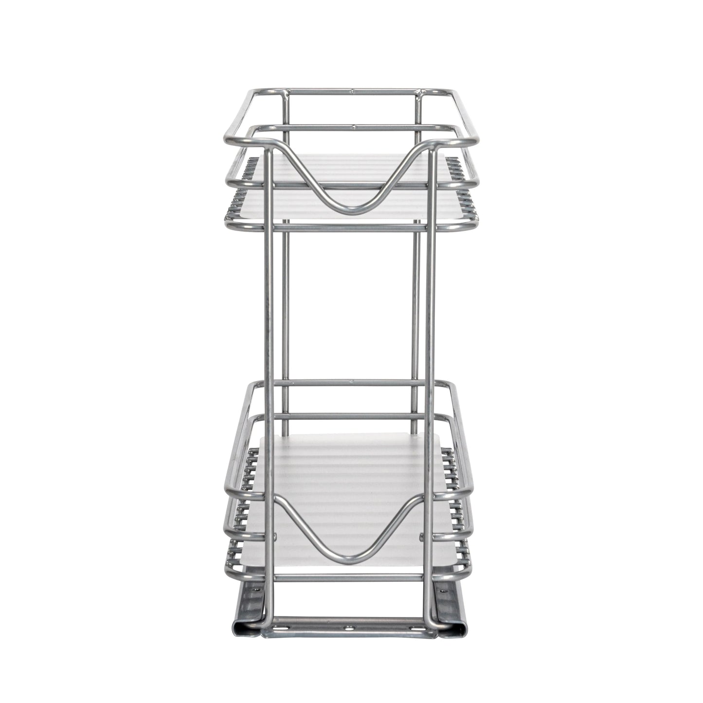 Household Essentials 2-Tier Brushed Nickel Spice Rack Organizer, Sliding Pantry Organizer
