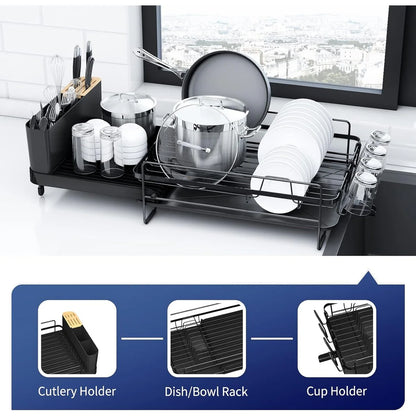 26.7'' Kitsure Large Dish Drying Rack - Extendable Dish Rack