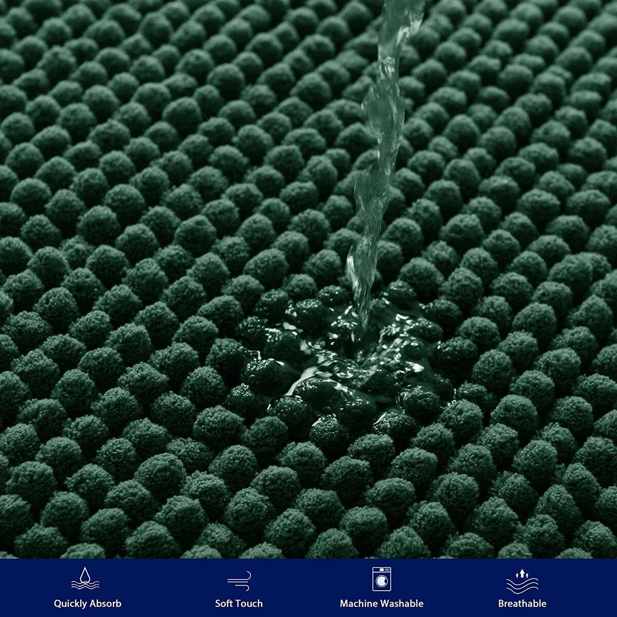 Subrtex Luxury Chenille Bath Rugs Soft Bathroom Mats