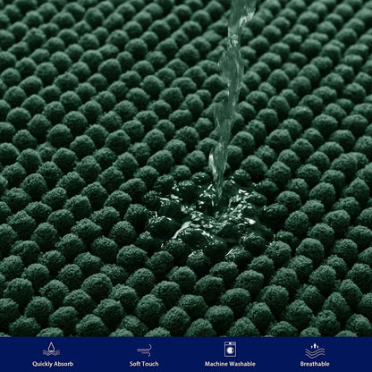 Subrtex Luxury Chenille Bath Rugs Soft Bathroom Mats