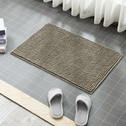 Subrtex Luxury Chenille Bath Rugs Soft Bathroom Mats