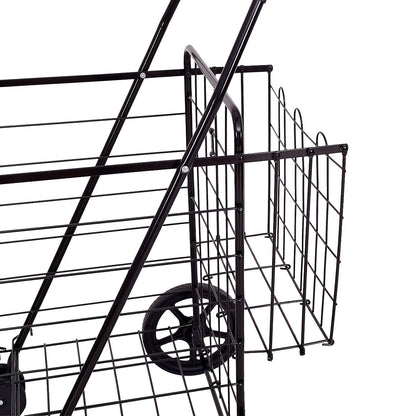 Utility Folding Easy-storage Shopping Cart with Swivel Wheels