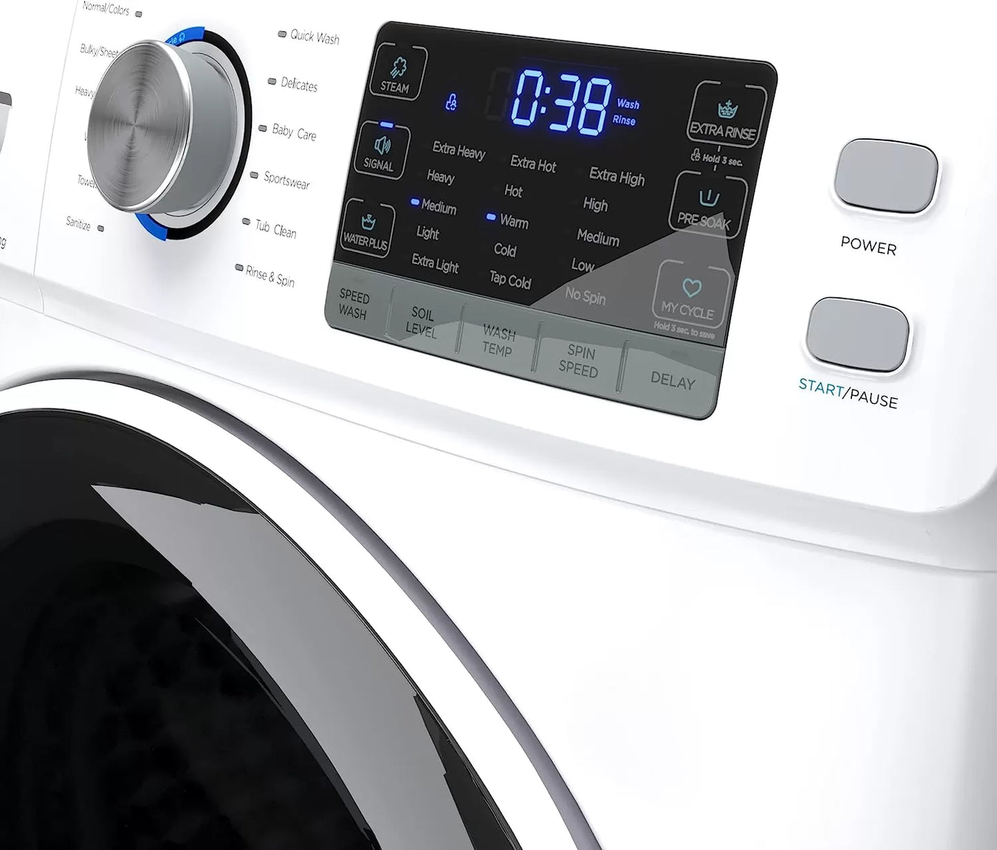 KoolMore FLW-3CWH Front Load Machine, 2.7 Cu. Ft, Space Saving Unit with 20-Minute Quick, 12 Washing Cycles, Quiet Inverter Motor [120V],