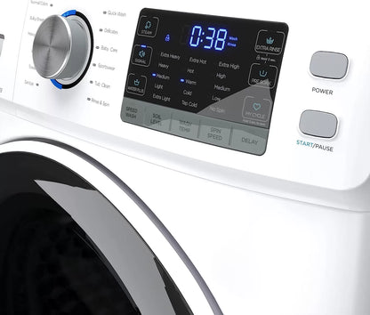 KoolMore FLW-3CWH Front Load Machine, 2.7 Cu. Ft, Space Saving Unit with 20-Minute Quick, 12 Washing Cycles, Quiet Inverter Motor [120V],