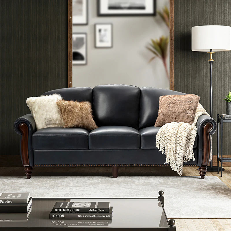 Christoph 84" Genuine Leather Sofa