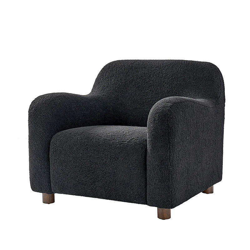 Heinrich 35" Wide Boucle Upholstered Armchair  with Solid Wood Legs