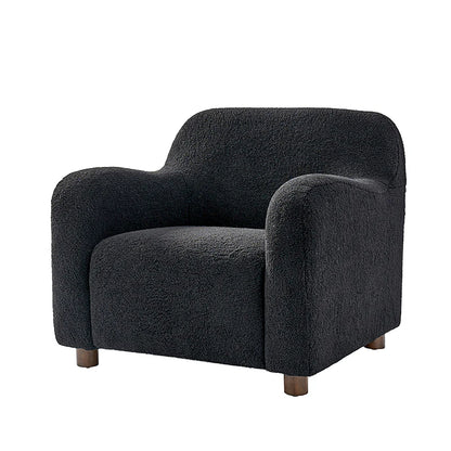 Heinrich 35" Wide Boucle Upholstered Armchair  with Solid Wood Legs