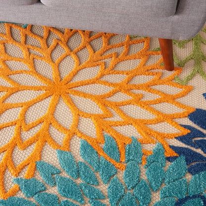 Miraloma Green/Red/Orange Indoor/Outdoor Rug