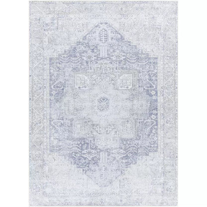 Mya Machine Washable Oriental Brick Red/Light Gray Area Rug