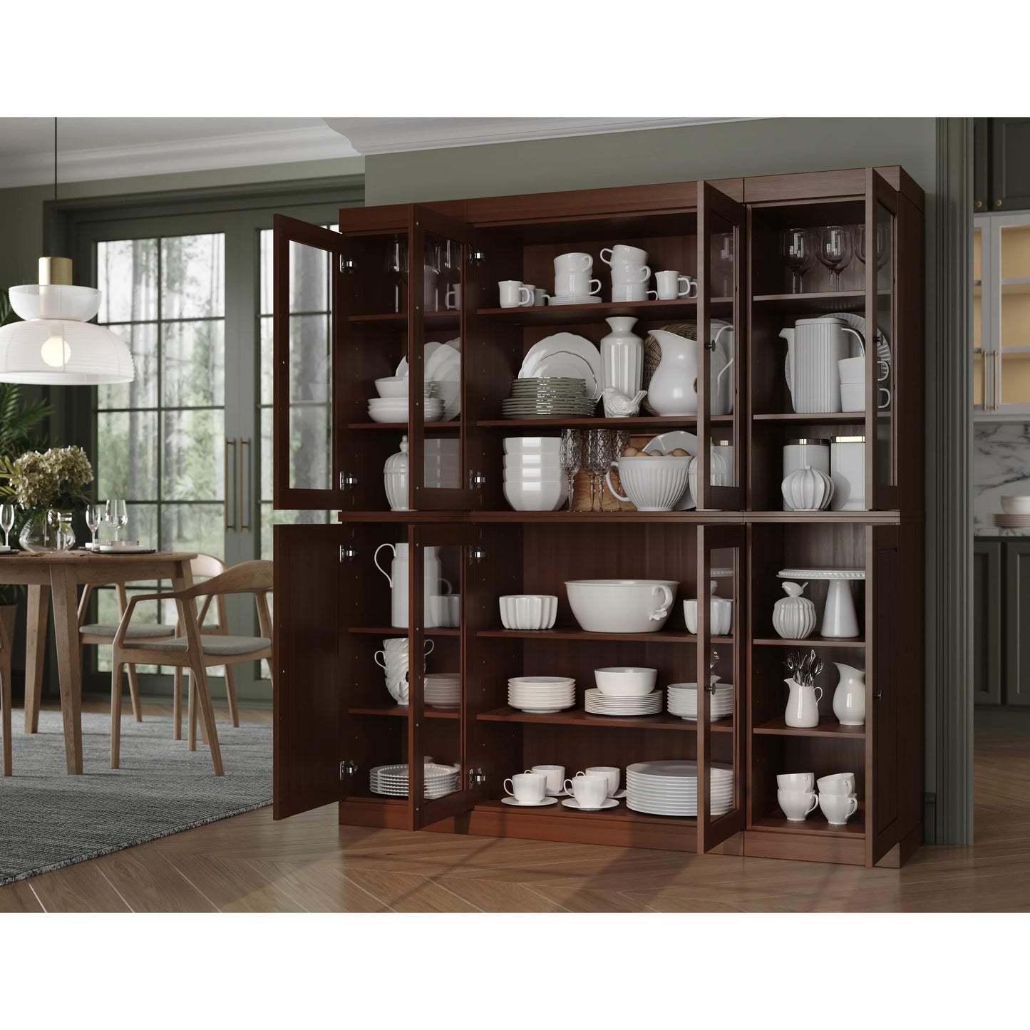 100% Solid Wood 65" Kitchen China Pantry Buffet by Palace Imports - 65" x 71.5"