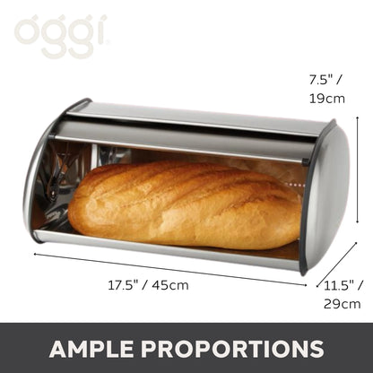 Bread Box w/ Stainless Steel Lid (17.5" x 7.5" x 11.5")