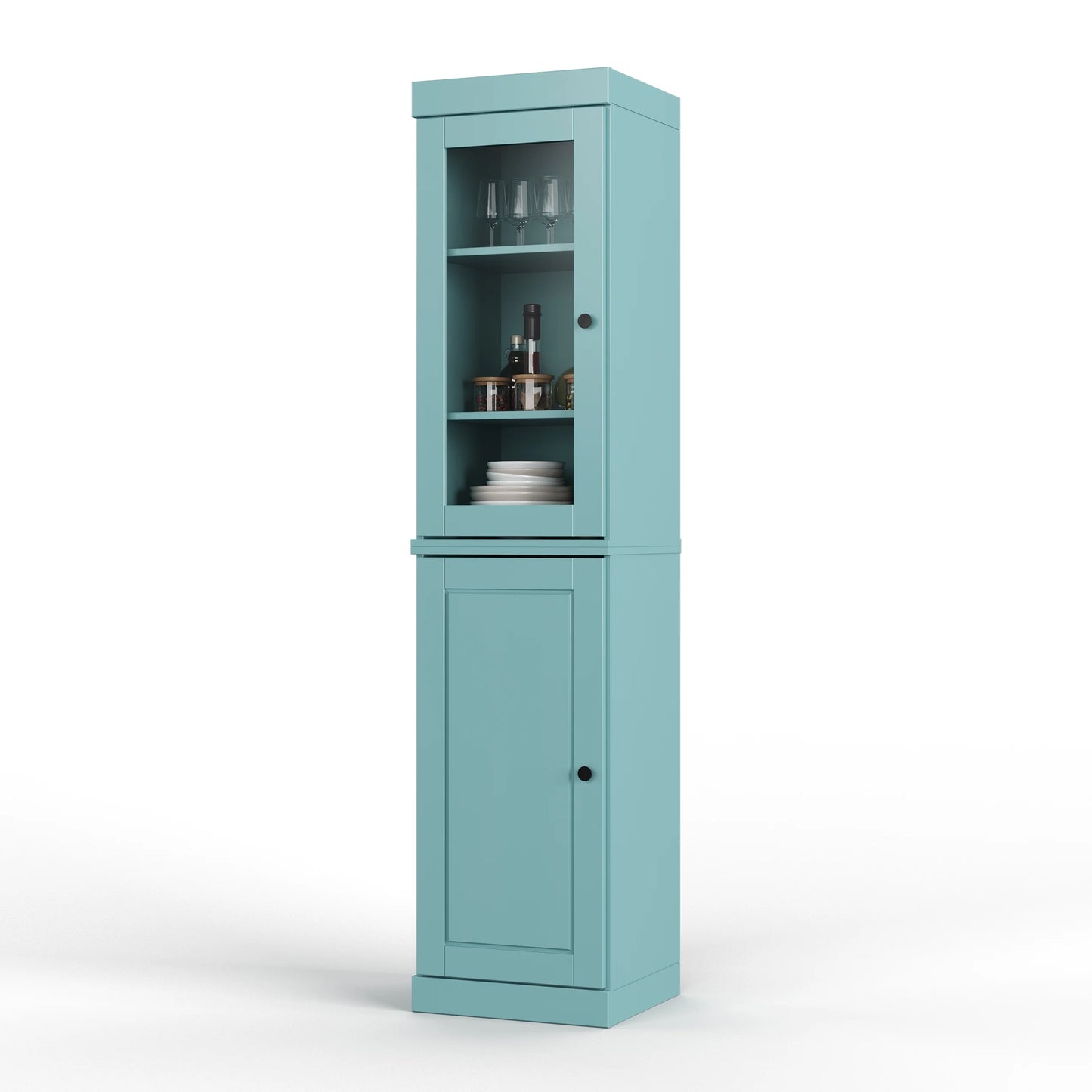 100% Solid Wood 16.5" Kitchen Pantry Cabinet with Doors by Palace Imports