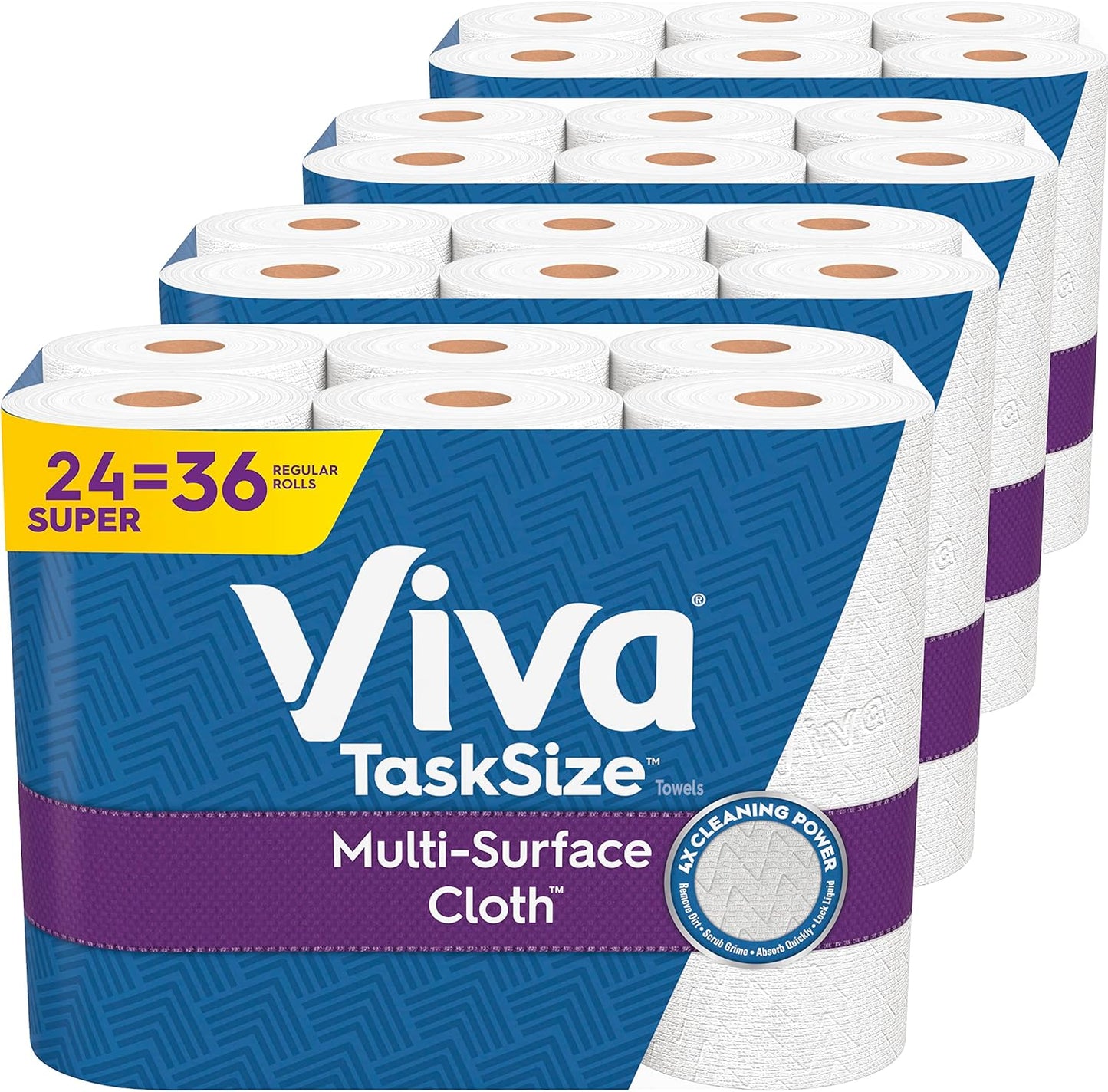 Viva Multi-Surface Cloth Paper Towels, Task Size - 12 Super Rolls (2 Packs of 6) - 81 Sheets Per Roll
