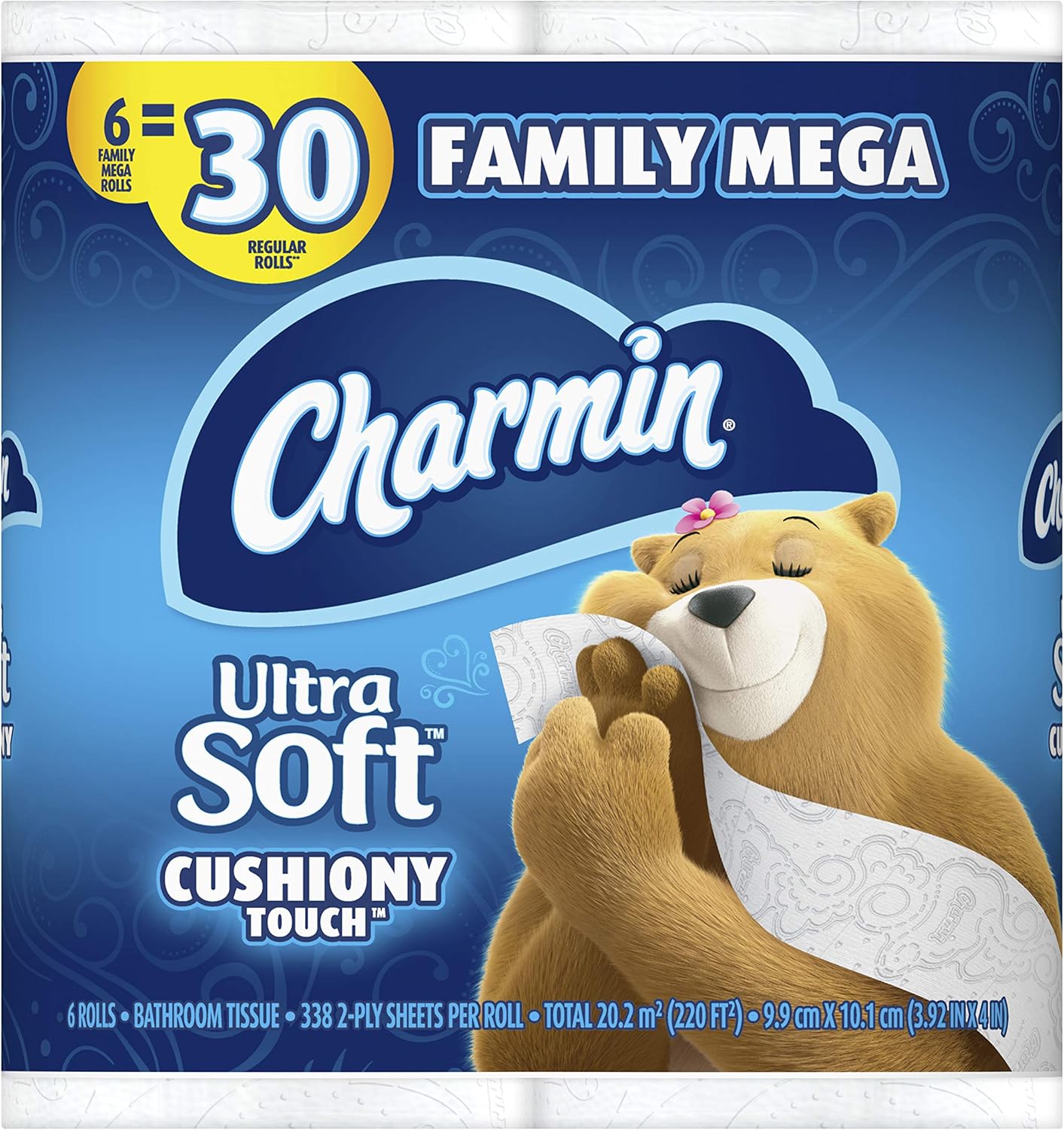 Charmin Ultra Soft Cushiony Touch Toilet Paper, 12 Family Mega XL Rolls = 84 Regular Rolls